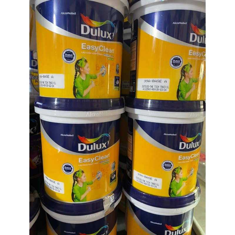 Sơn nội thất Dulux Easyclean lau chùi vượt trội kháng Virus bề mặt mờ 99A - thùng 1L