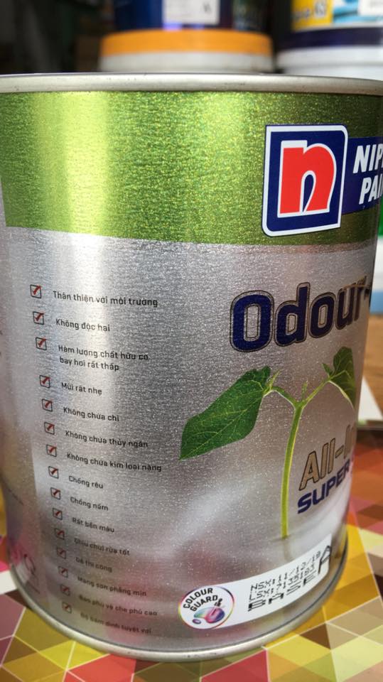 Sơn nội thất NIPPON ODOURLESS siêu bóng 1L