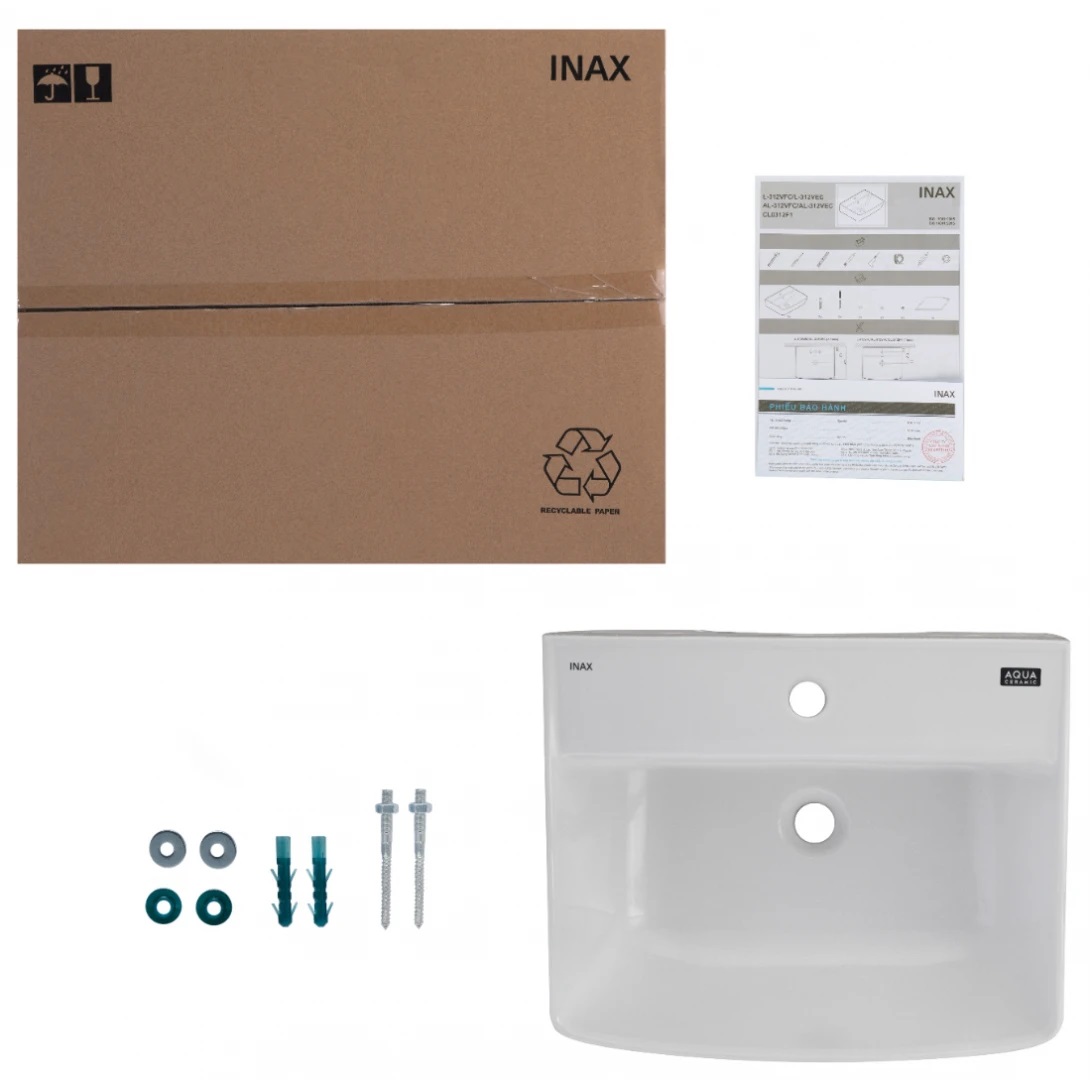 Chậu Rửa Lavabo Treo Tường Inax L-312V