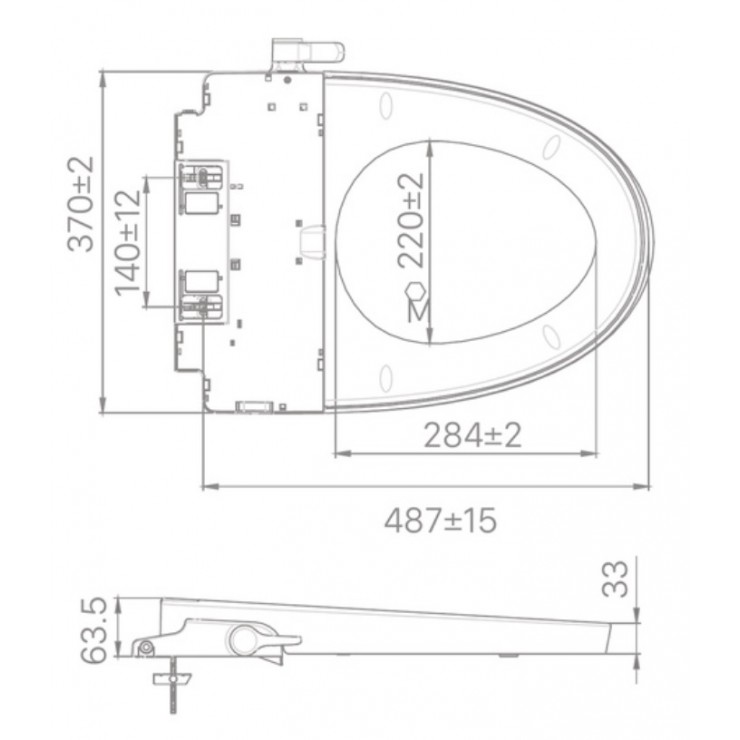 Bản vẽ nắp rửa cơ bồn cầu Inax CWS32 VN