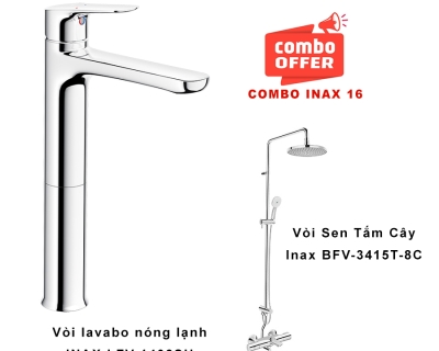 Combo thiết bị vệ sinh INAX 16 LFV-1402SH+BFV-3415T-8C